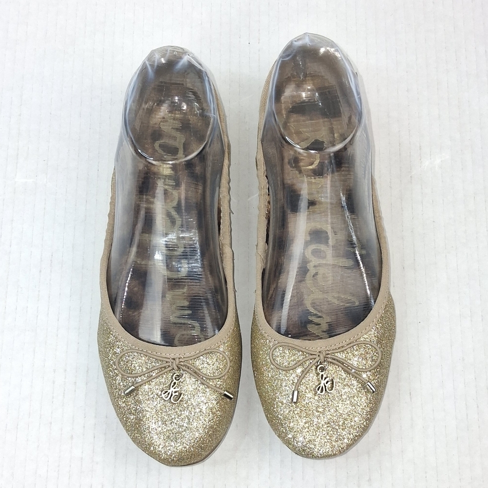 Sam Edelman Fiona Gold Glitter Slip On Ballet Flats